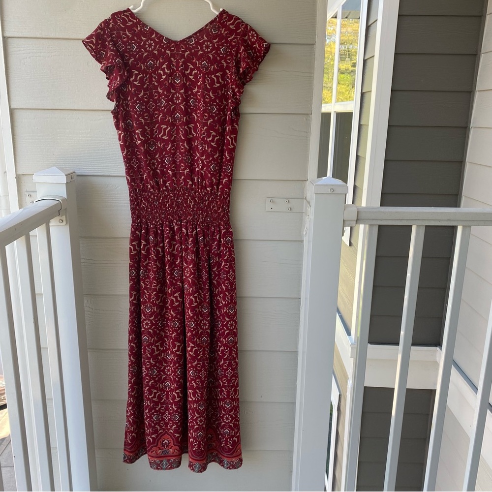 OCTAVIA Short Ruffle Sleeve V Neck Floral Maxi Dress - Picture 5 of 14